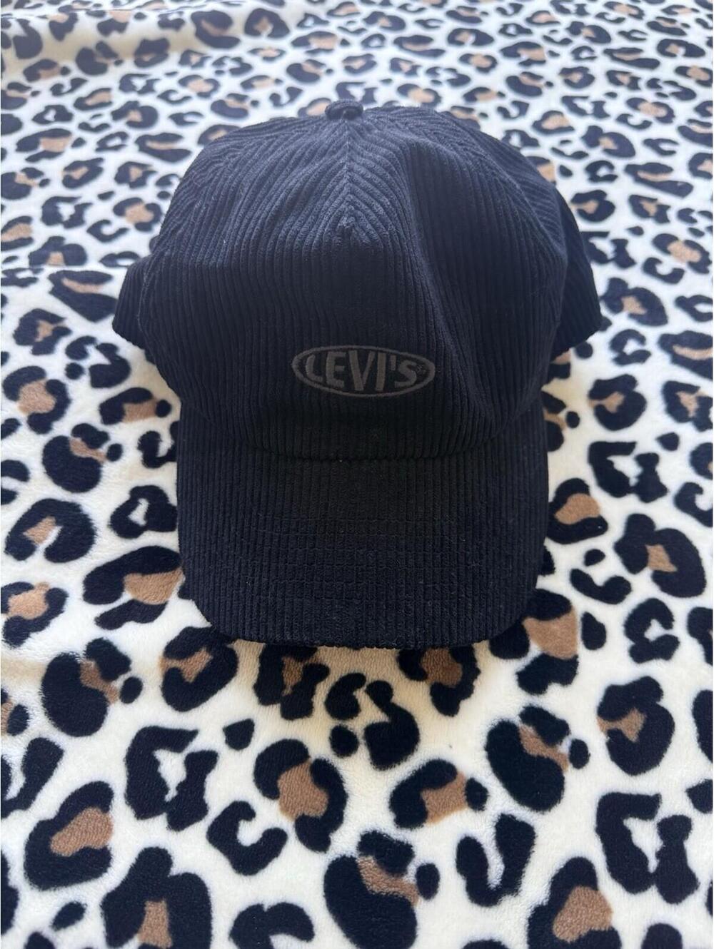 Levi's Corduroy Baseball Cap Men's Adjustable Navy BlackEmbroidered Logo Dad Hat